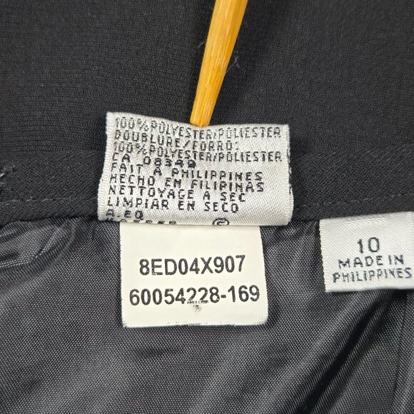 Jones‎ Studio Black Ruffle Hem Pencil Skirt 10 Romantic Office Cocktail Chic - Picture 5 of 8